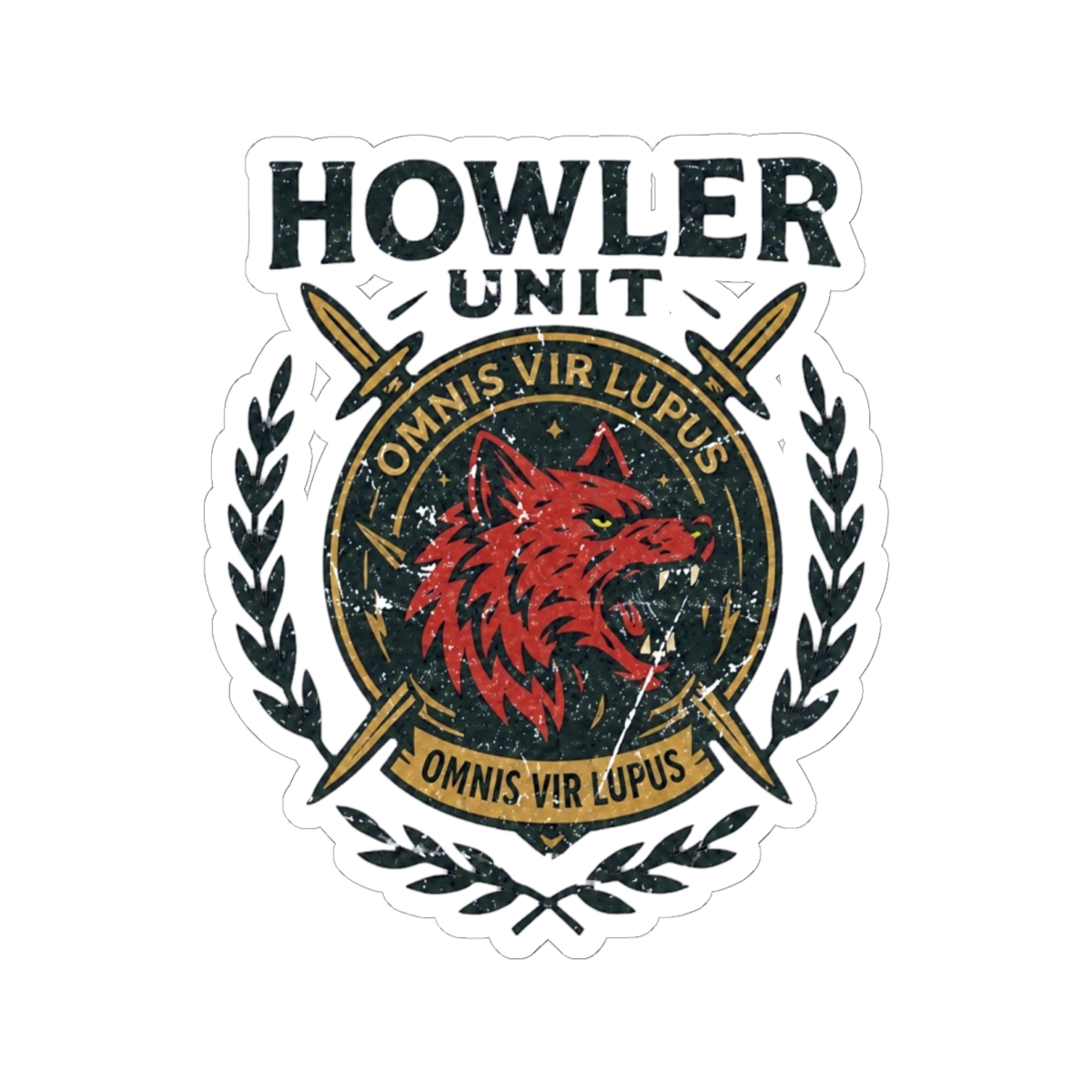 Vintage Howler - Red Rising - Omnis Vir Lupus - Pierce Brown Sticker - alternate angle 2, merchandise